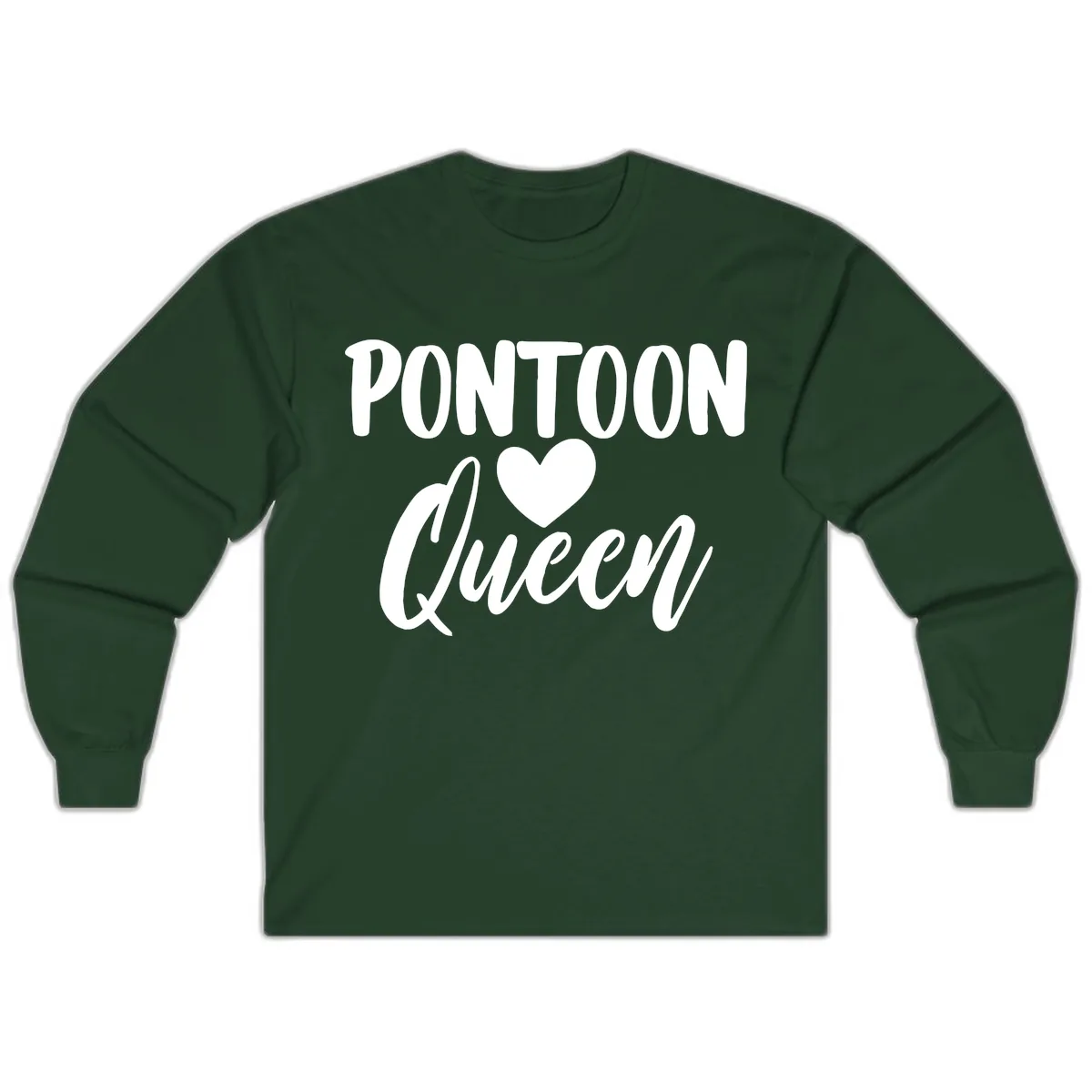 Pontoon Queen Heart Design Long Sleeve in Forest Green