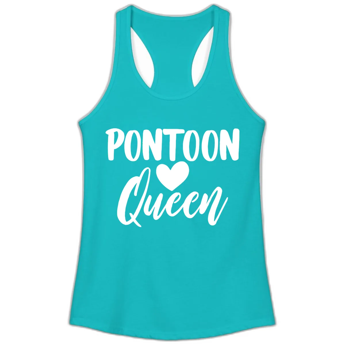 Pontoon Queen Heart Design Ladies Tank in Tahiti Blue