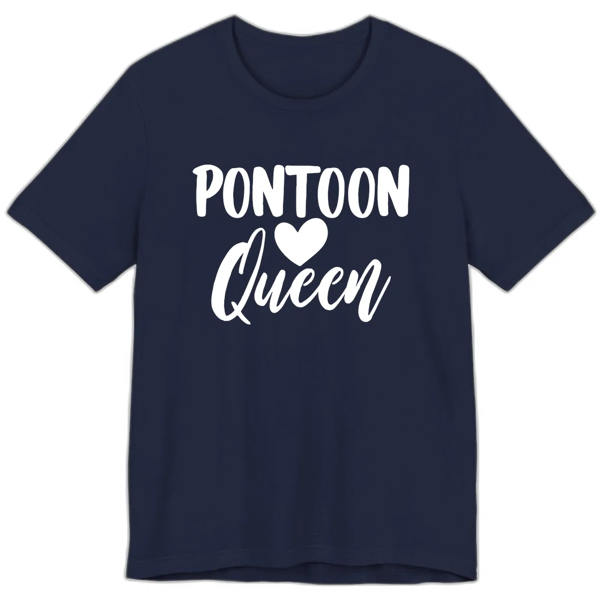 Pontoon Queen Heart Design Premium T-Shirt in Navy