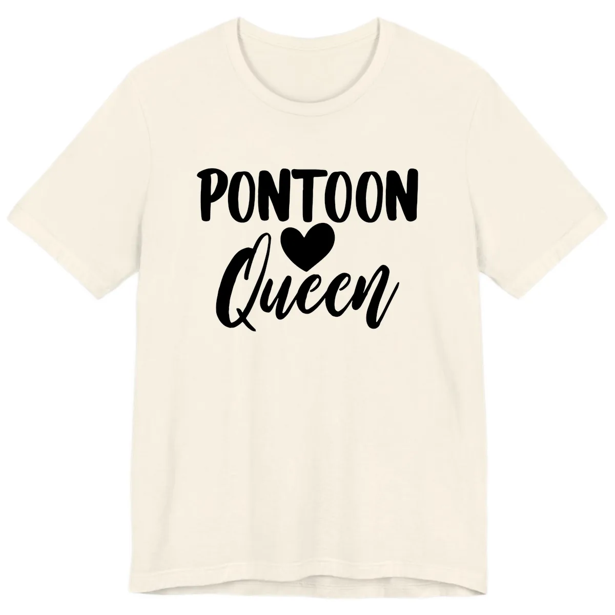 Pontoon Queen Heart Design Premium T-Shirt in Natural