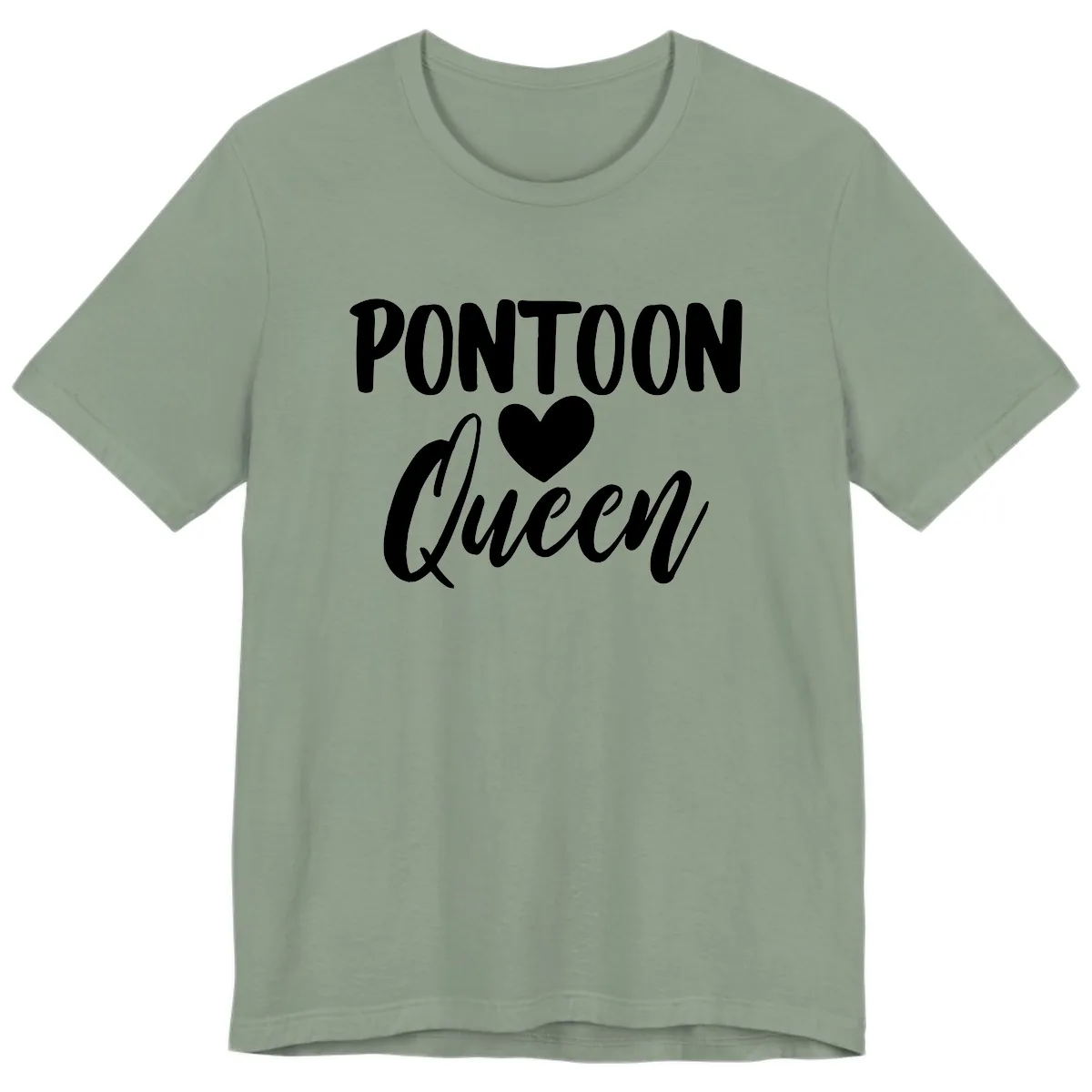 Pontoon Queen Heart Design Premium T-Shirt in Sage