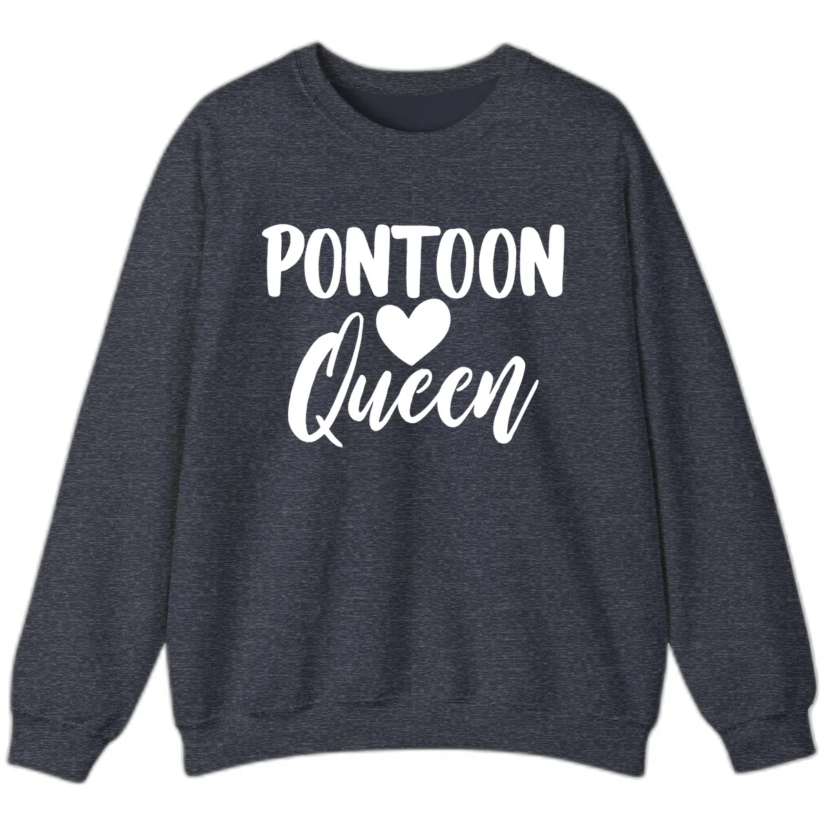 Pontoon Queen Heart Design Sweatshirt in Heather Sport Dark Navy