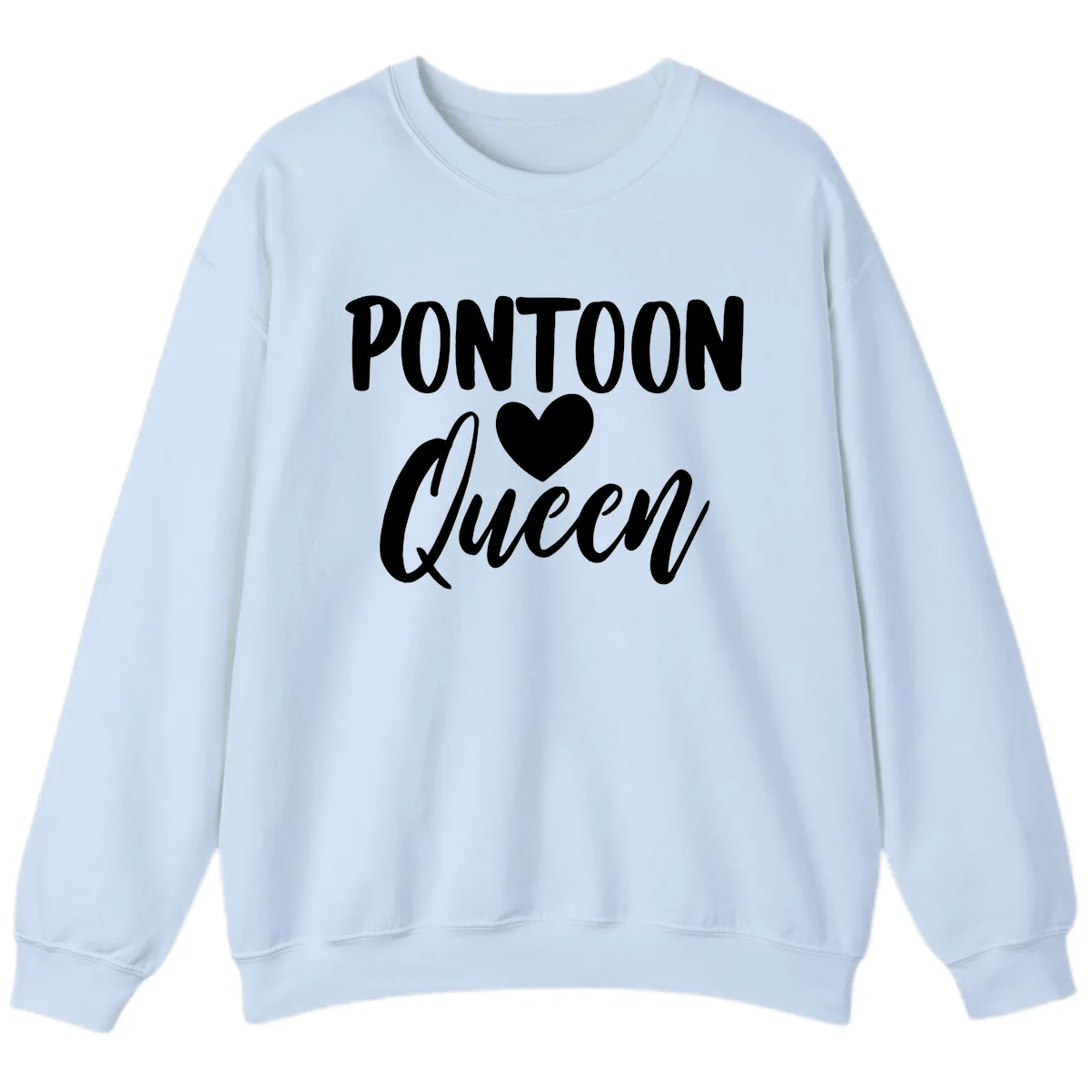 Pontoon Queen Heart Design Sweatshirt in Light Blue