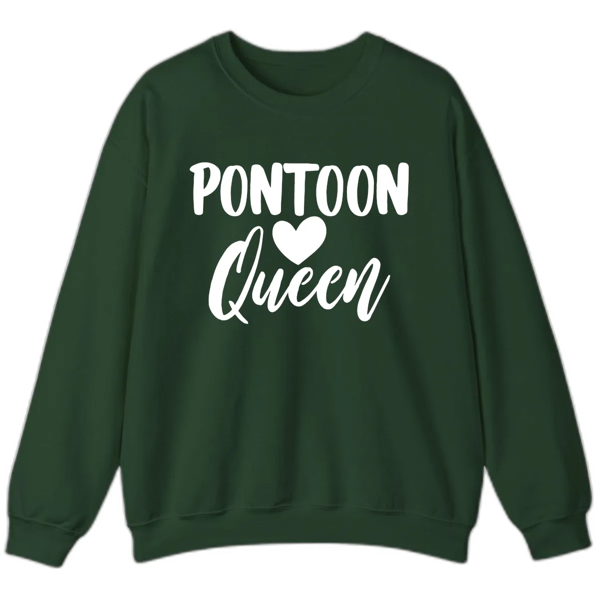 Pontoon Queen Heart Design Sweatshirt in Forest Green