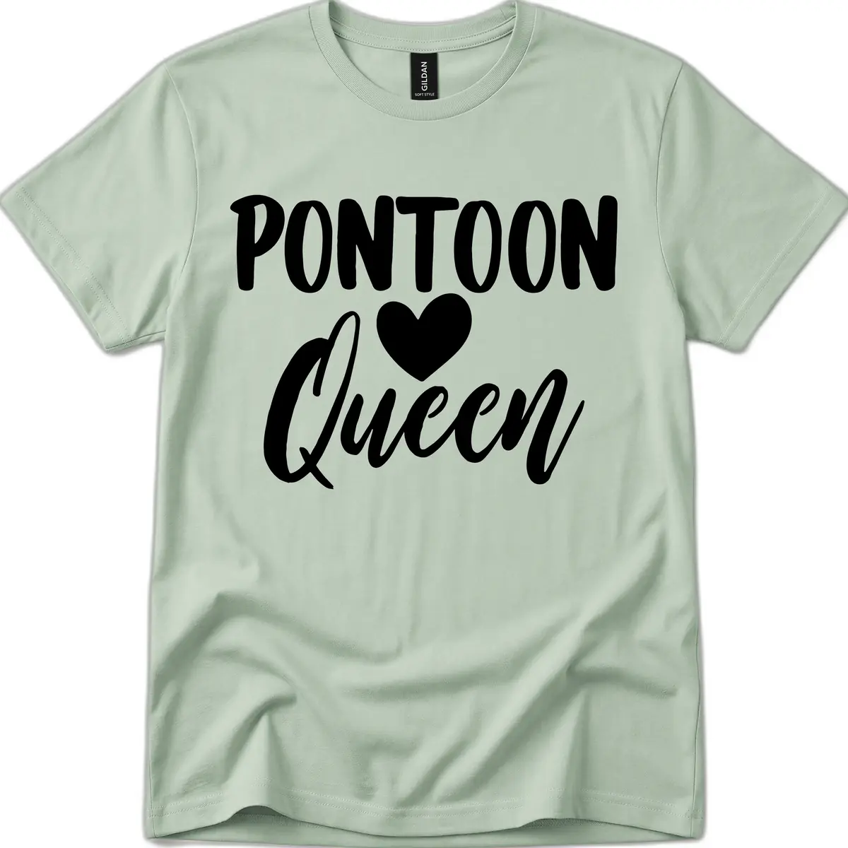 Pontoon Queen Heart Design T-Shirt in Sage