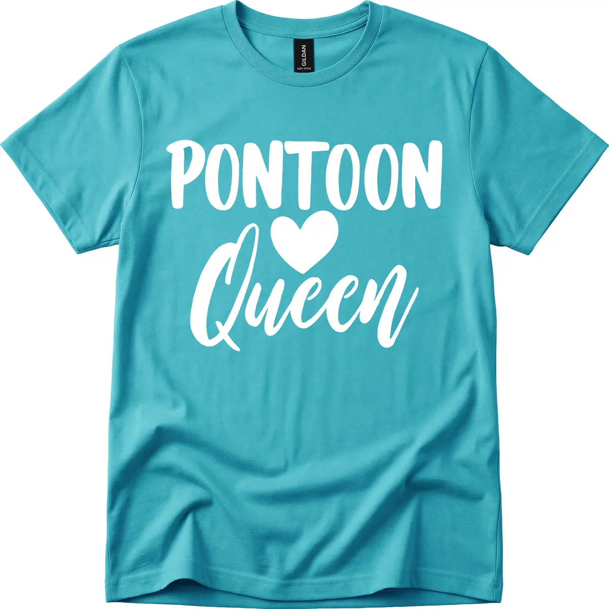 Pontoon Queen Heart Design T-Shirt in Tropical Blue