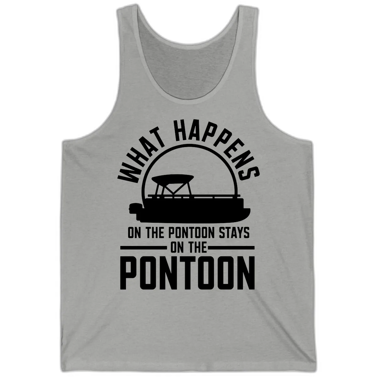 What Happens On The Pontoon Stays On The Pontoon Tank in Athletic Heather