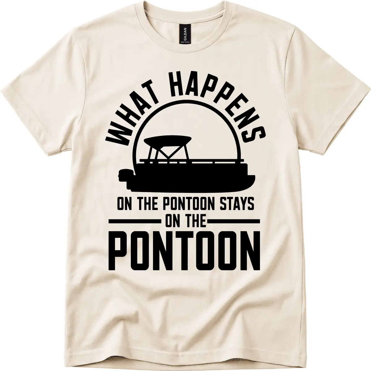 What Happens On The Pontoon Stays On The Pontoon T-Shirt in Natural