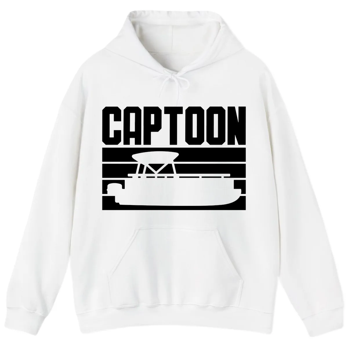 Pontoon Boat Captain Design Hoodie in White