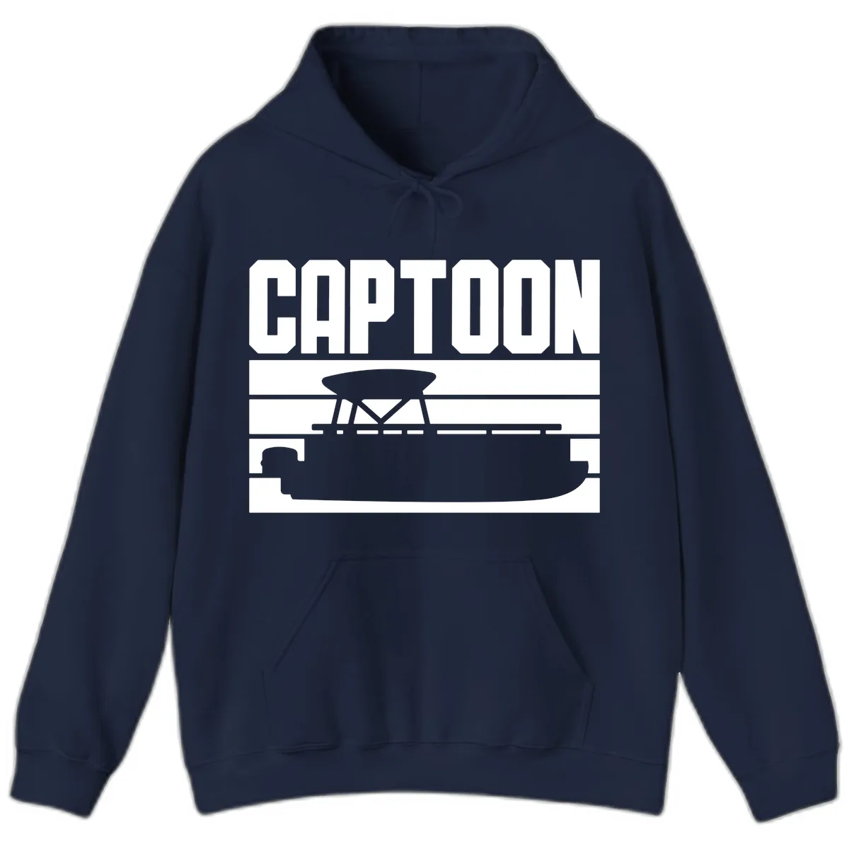 Pontoon Boat Captain Design Hoodie in Navy