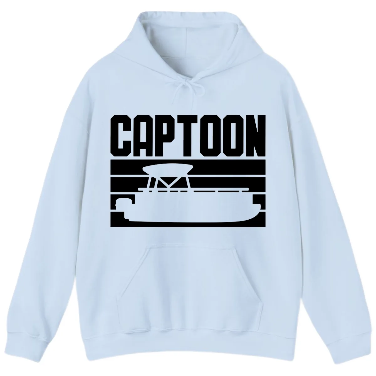 Pontoon Boat Captain Design Hoodie in Light Blue