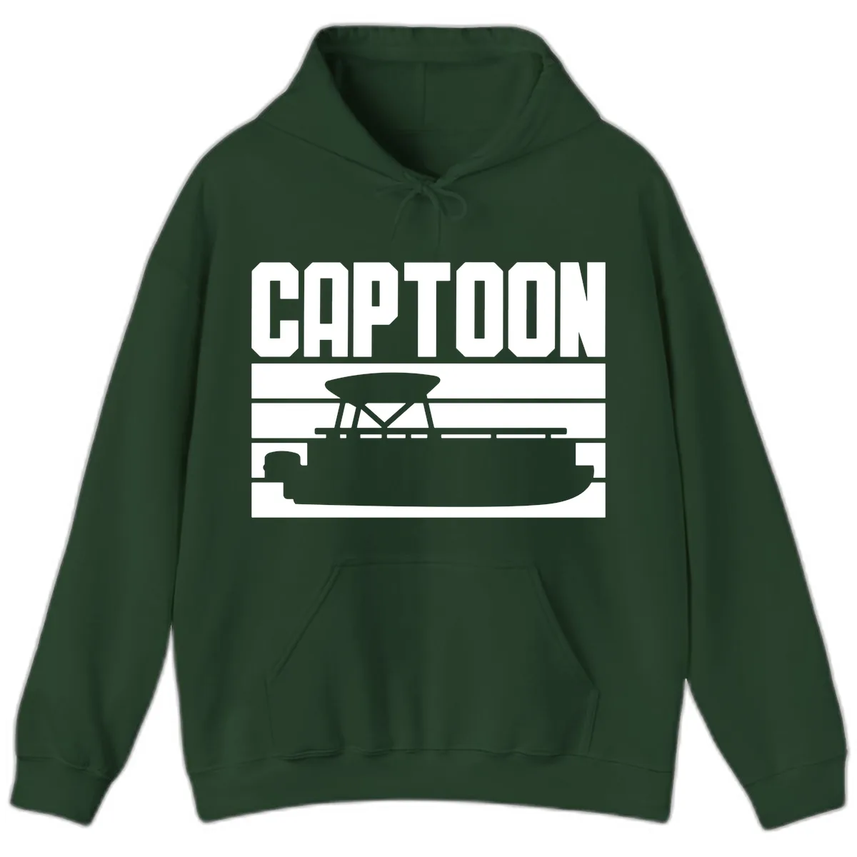 Pontoon Boat Captain Design Hoodie in Forest Green