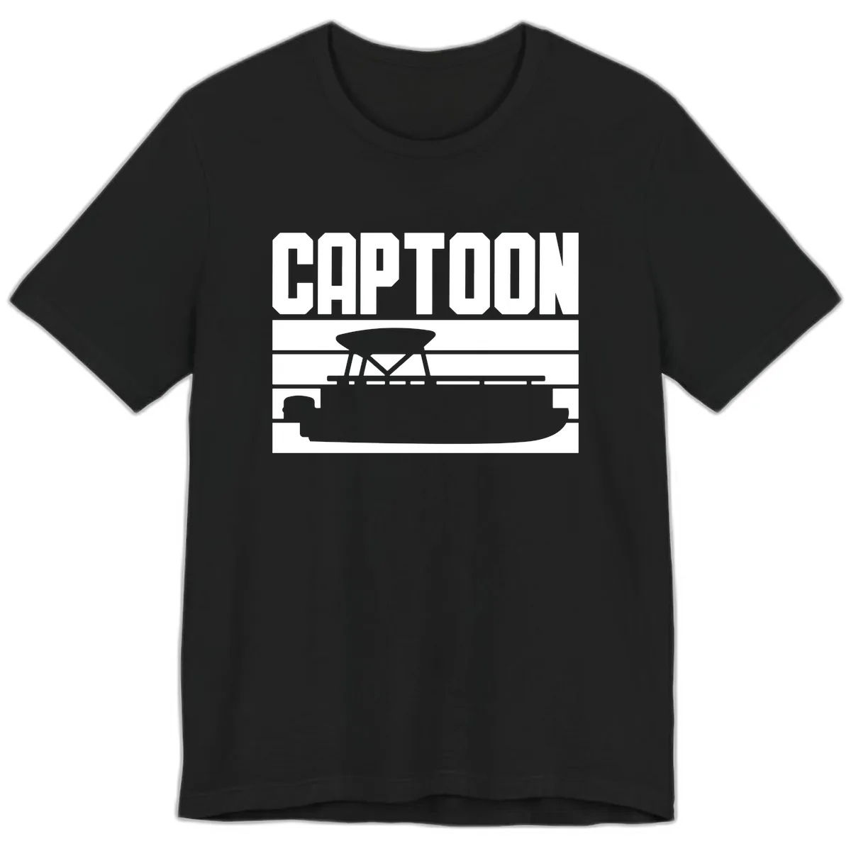 Pontoon Boat Captain Design Premium T-Shirt in Black