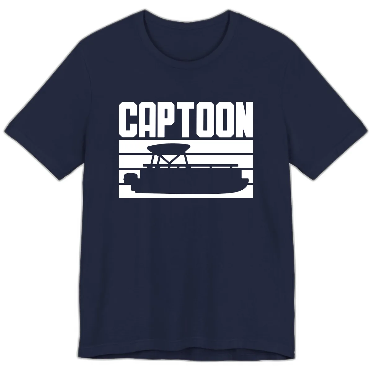 Pontoon Boat Captain Design Premium T-Shirt in Navy