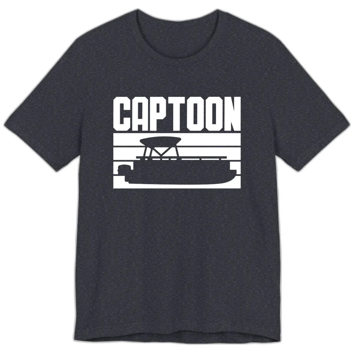 Pontoon Boat Captain Design Premium T-Shirt in Heather Navy