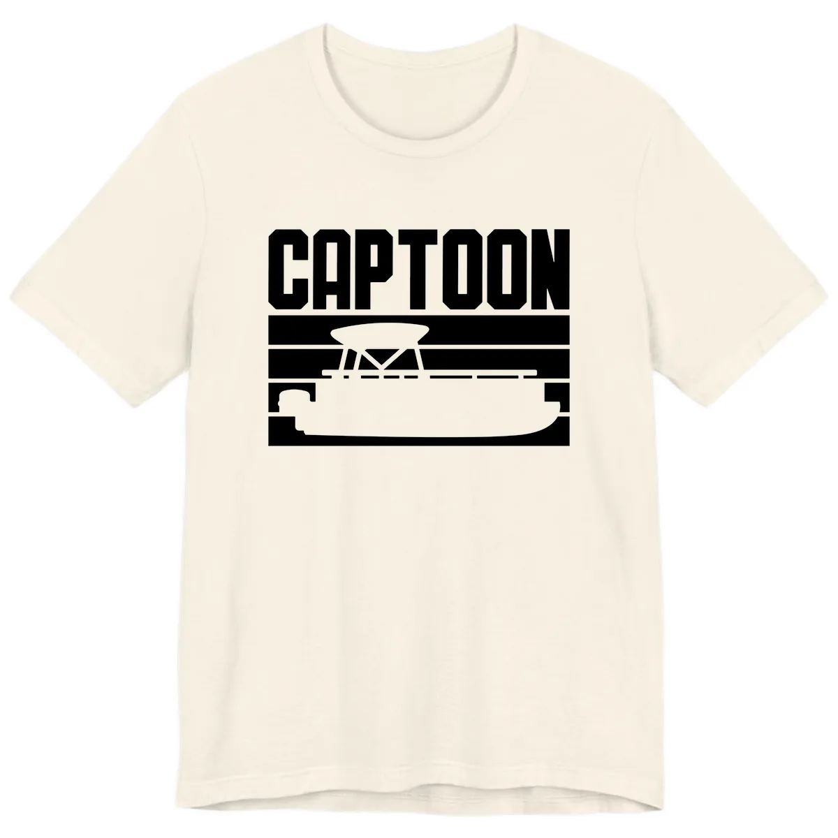 Pontoon Boat Captain Design Premium T-Shirt in Natural