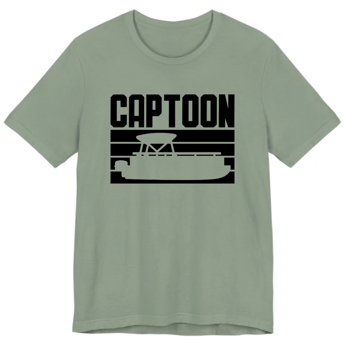 Pontoon Boat Captain Design Premium T-Shirt in Sage