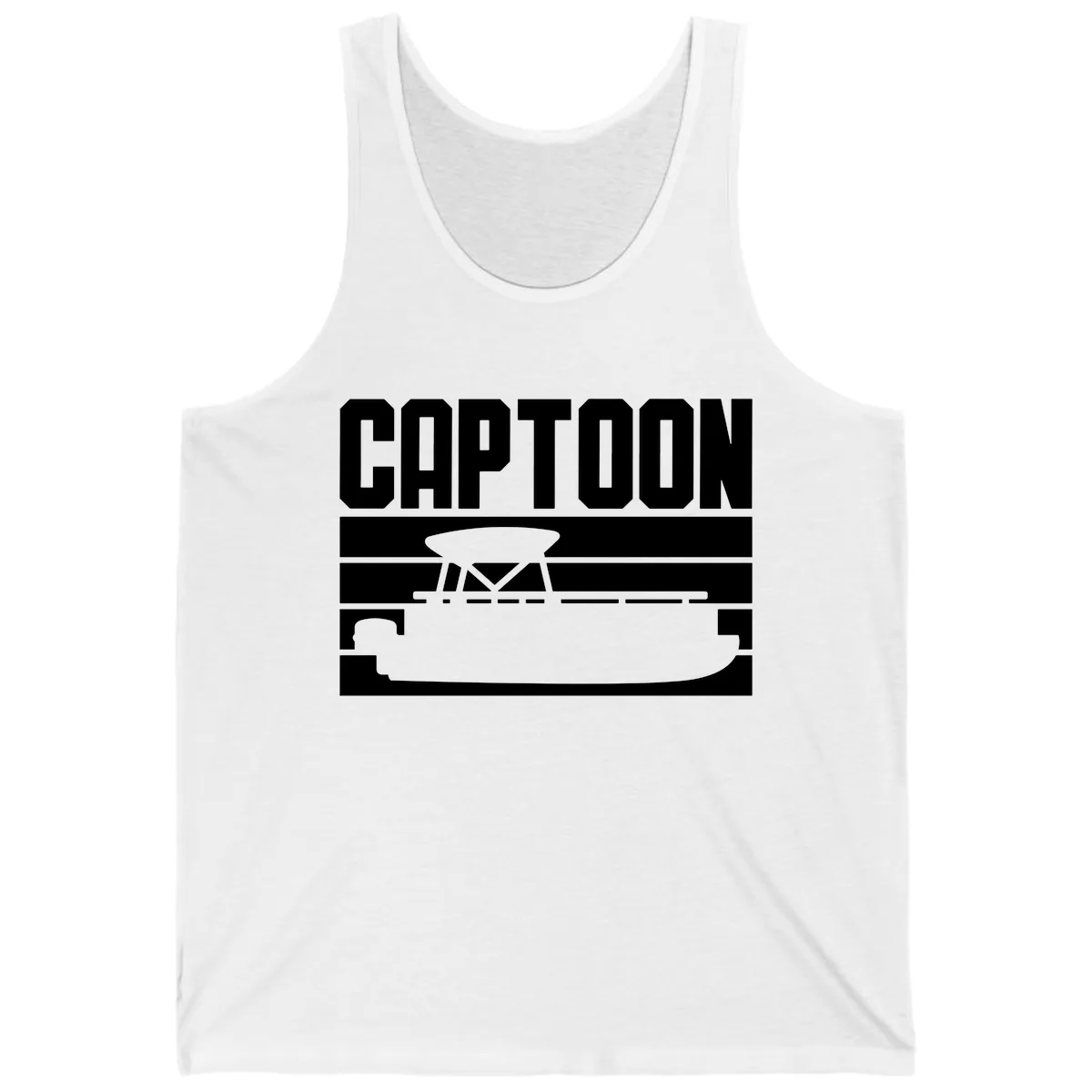 Pontoon Boat Captain Design Tank in White