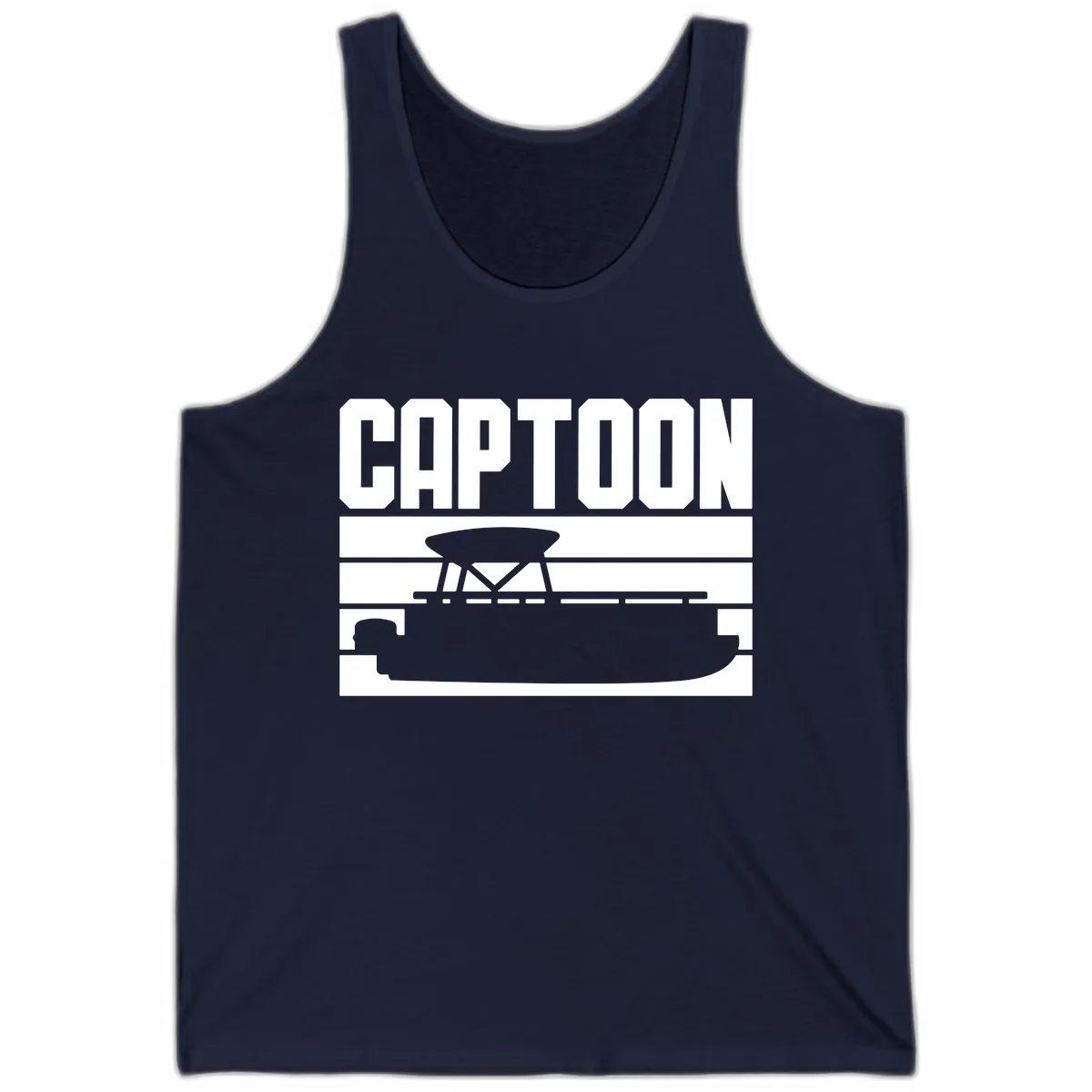 Pontoon Boat Captain Design Tank in Navy
