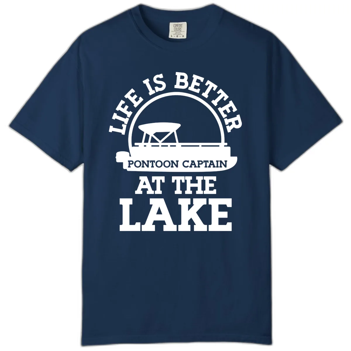 Life Is Better Pontoon Captain At The Lake Comfort Color in Navy