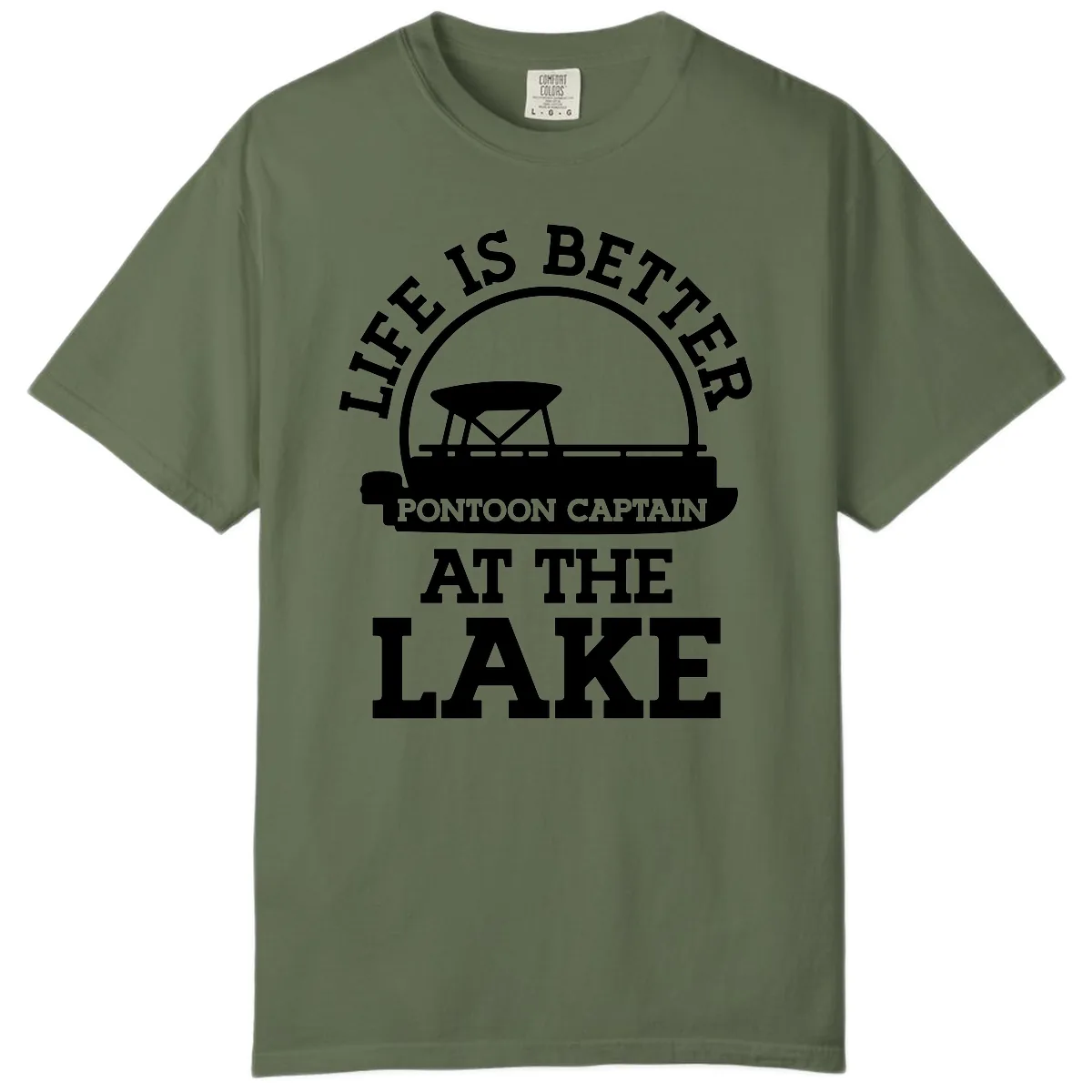 Life Is Better Pontoon Captain At The Lake Comfort Color in Sage