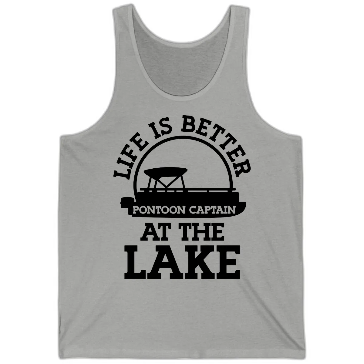 Life Is Better Pontoon Captain At The Lake Tank in Athletic Heather