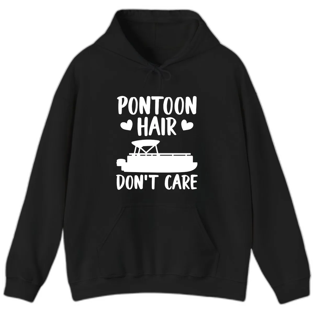Pontoon Hair Don't Care Hoodie in Black