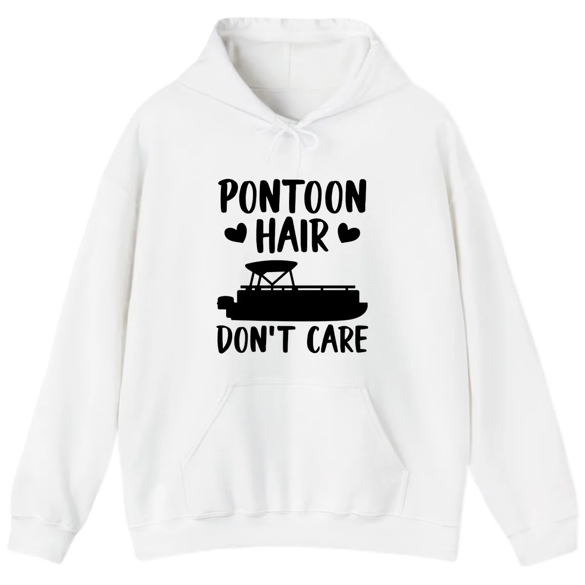 Pontoon Hair Don't Care Hoodie in White