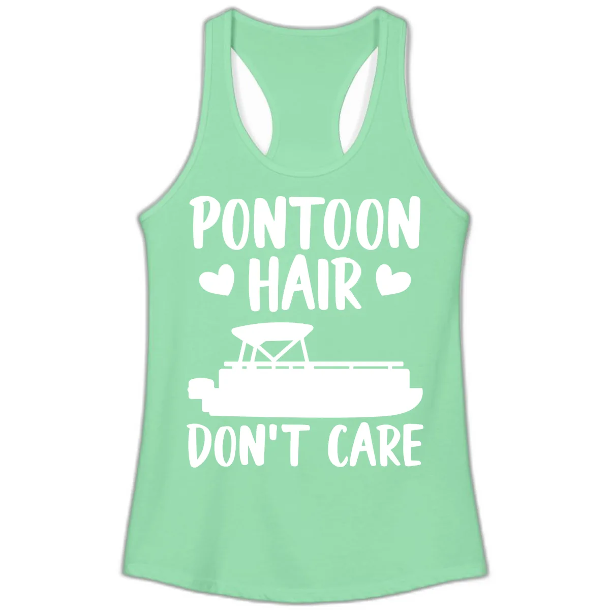 Pontoon Hair Don't Care Ladies Tank in Solid Mint