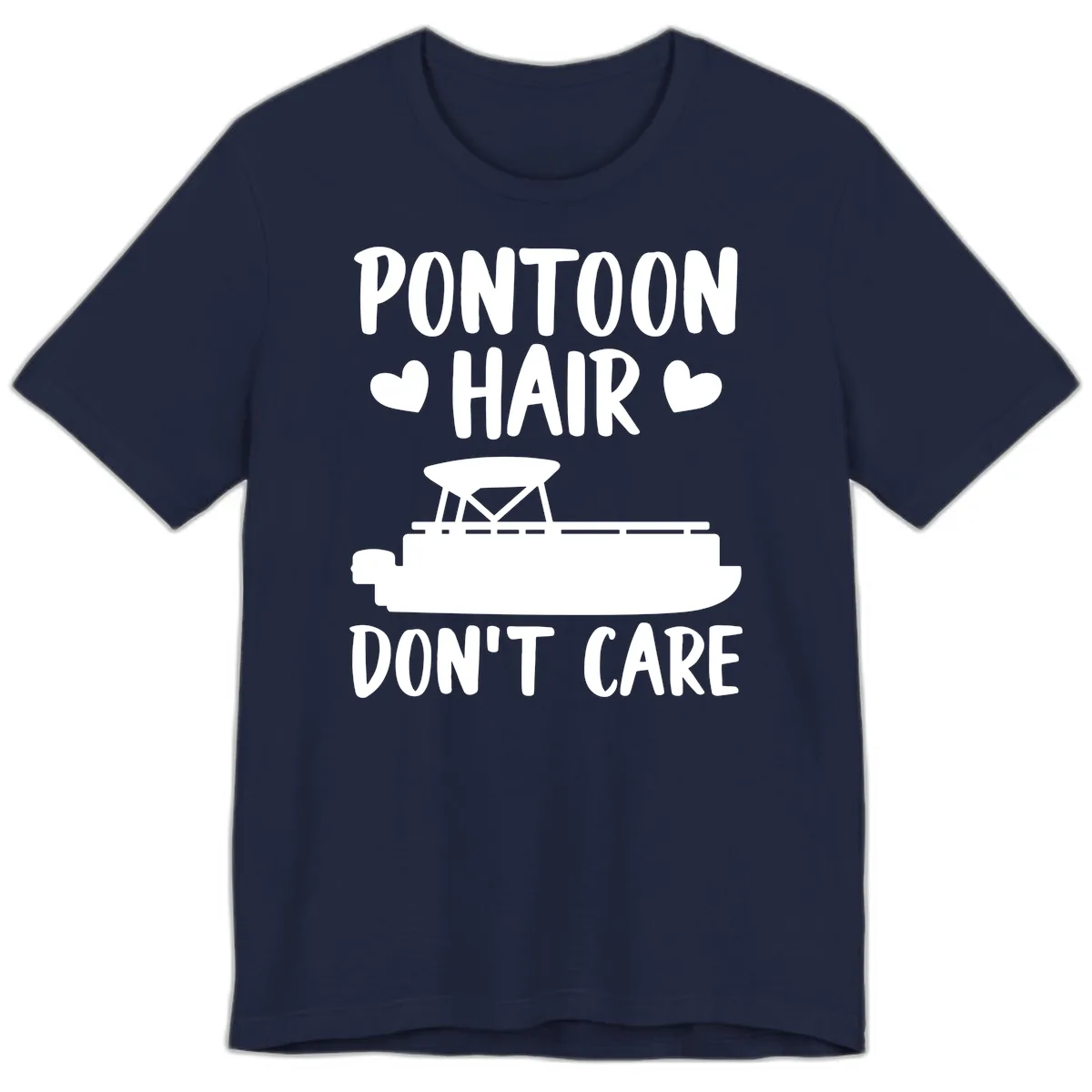 Pontoon Hair Don't Care Premium T-Shirt in Navy