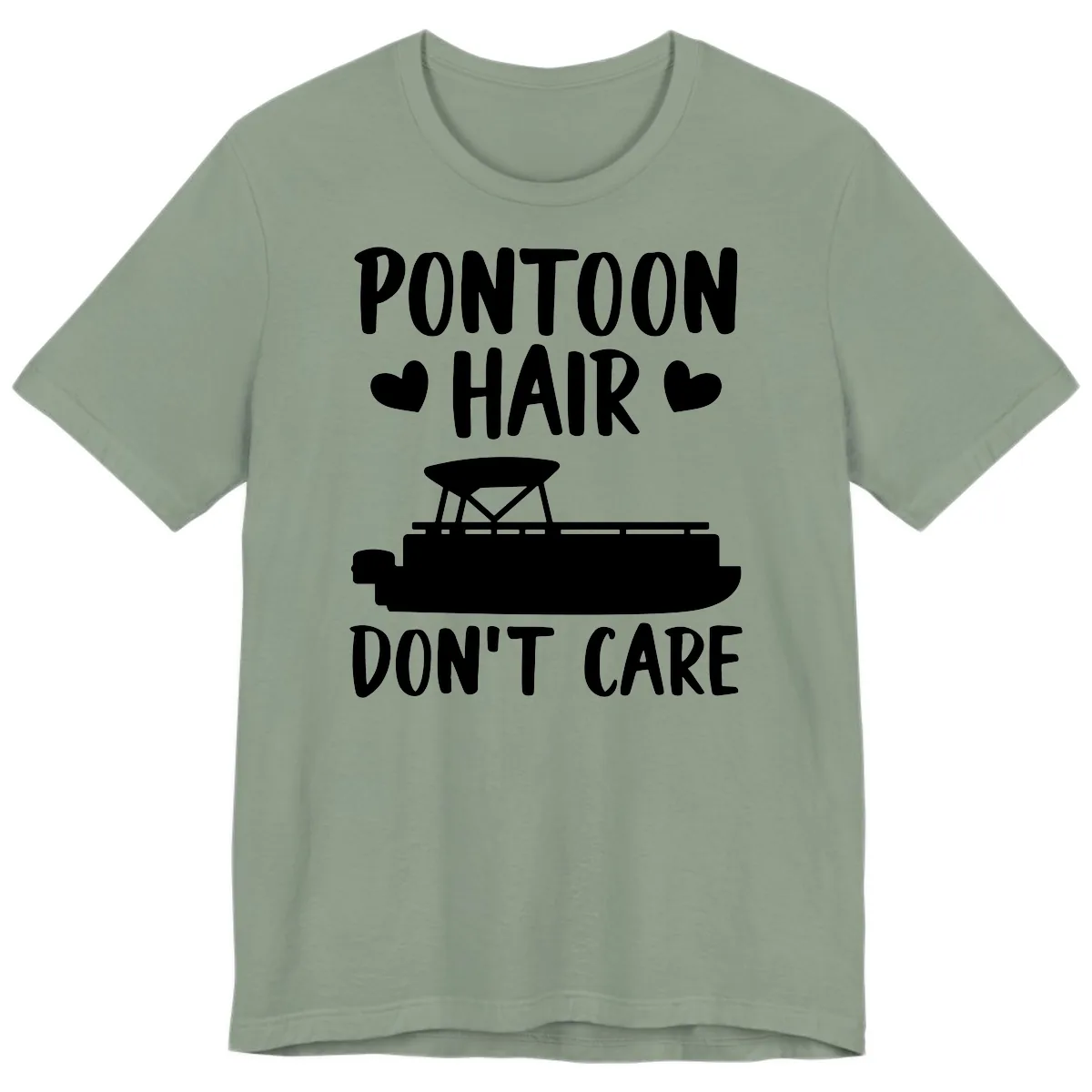 Pontoon Hair Don't Care Premium T-Shirt in Sage