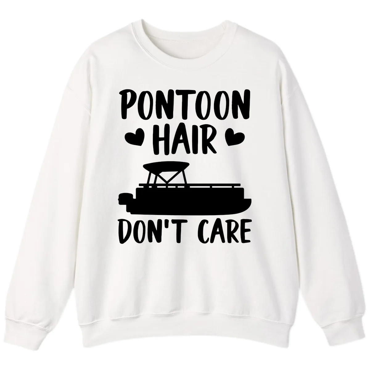 Pontoon Hair Don't Care Sweatshirt in White