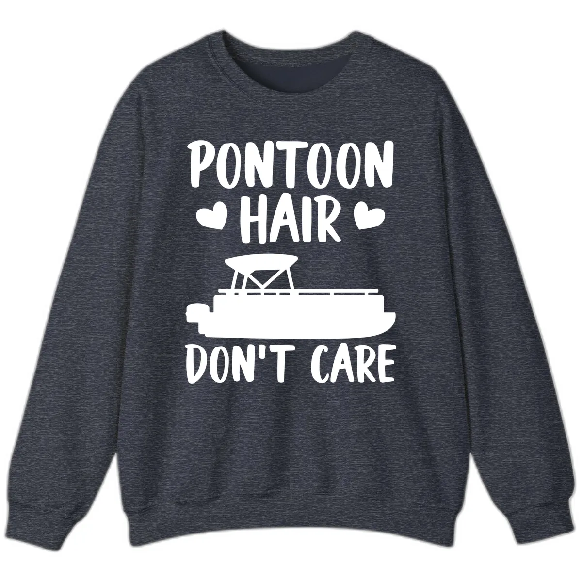 Pontoon Hair Don't Care Sweatshirt in Heather Sport Dark Navy