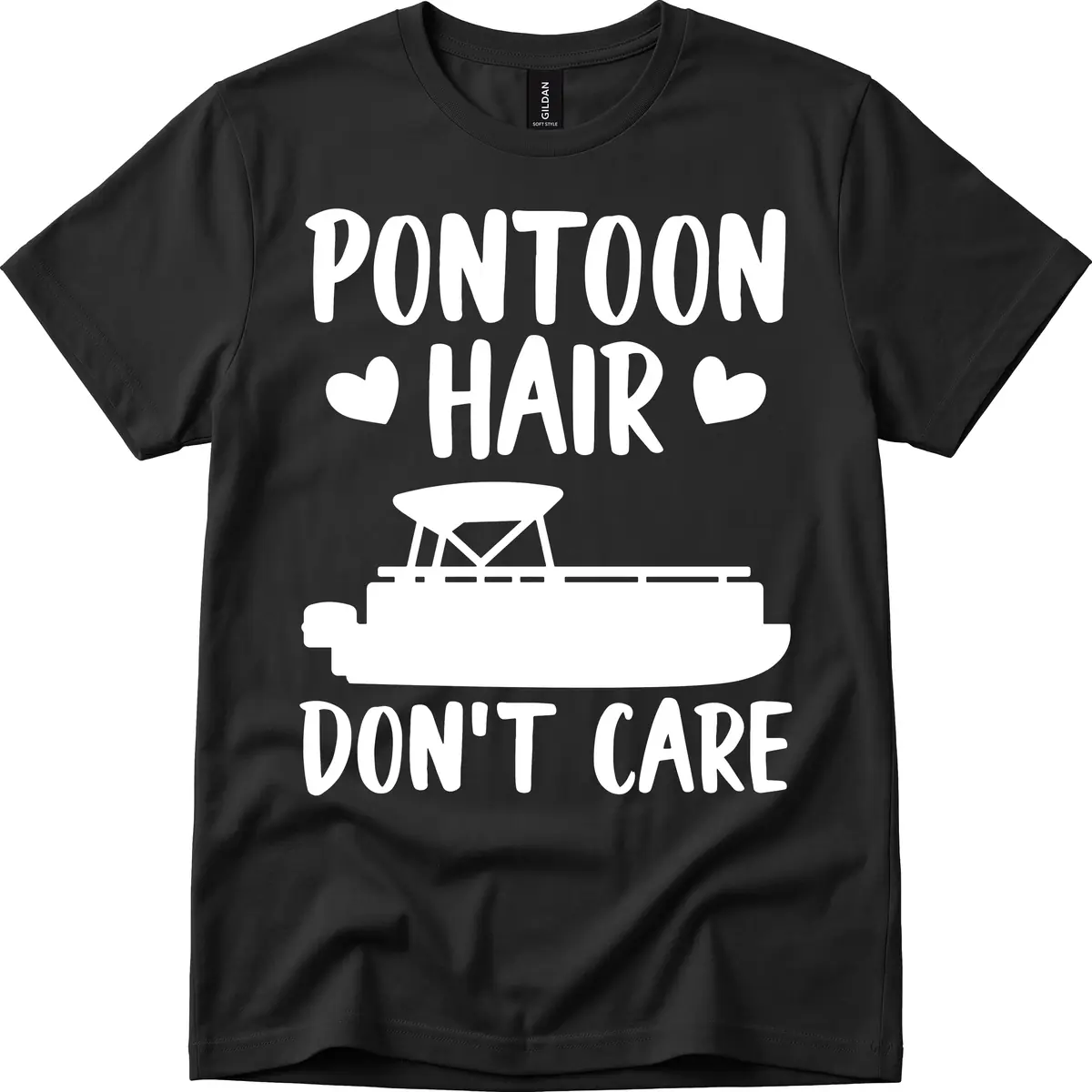 Pontoon Hair Don't Care T-Shirt in Black