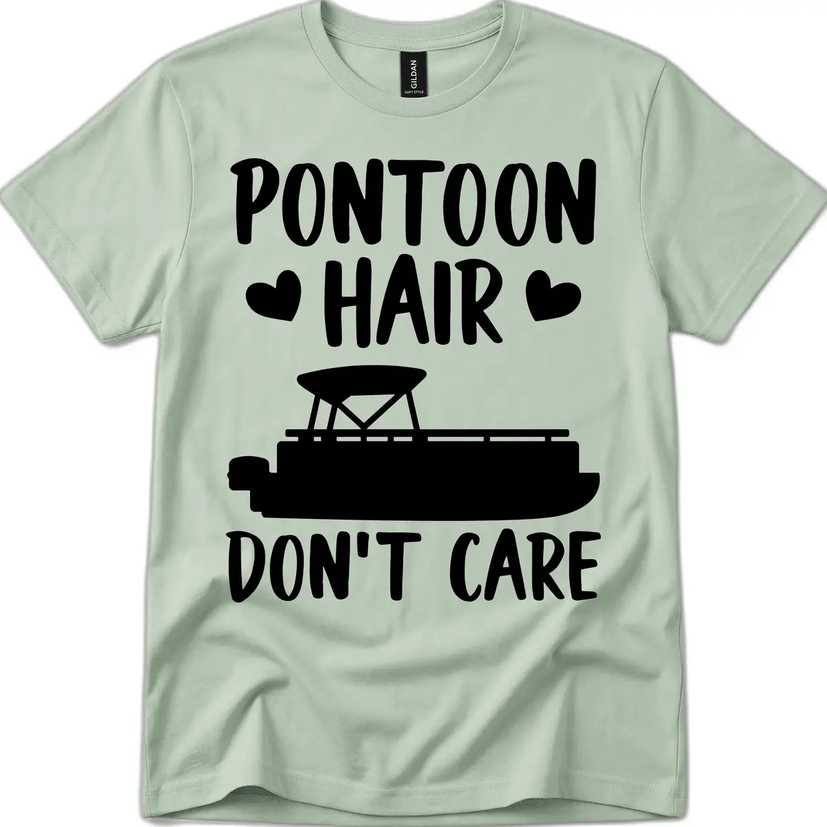 Pontoon Hair Don't Care T-Shirt in Sage