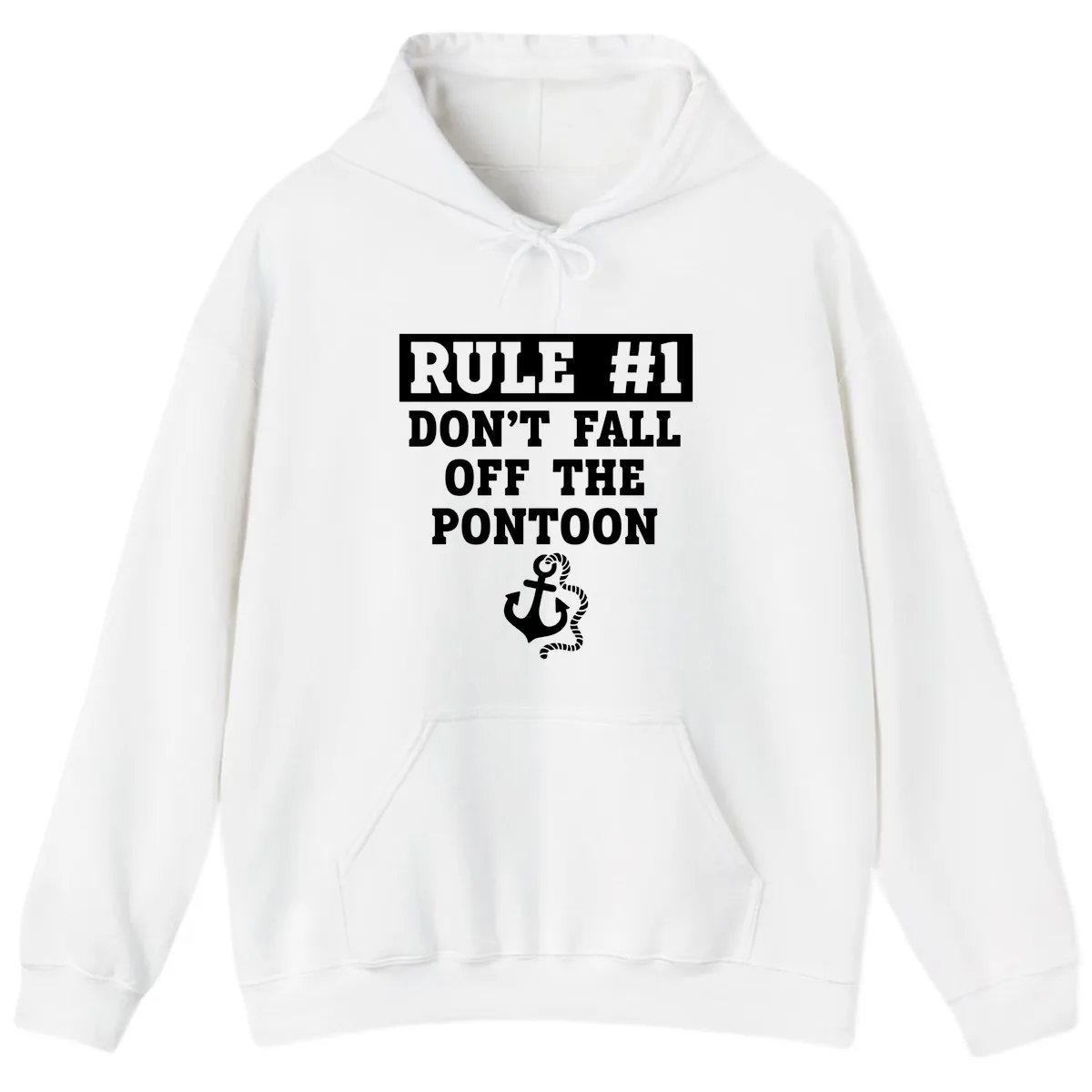 Rule Number One Don't Fall Off Hoodie in White