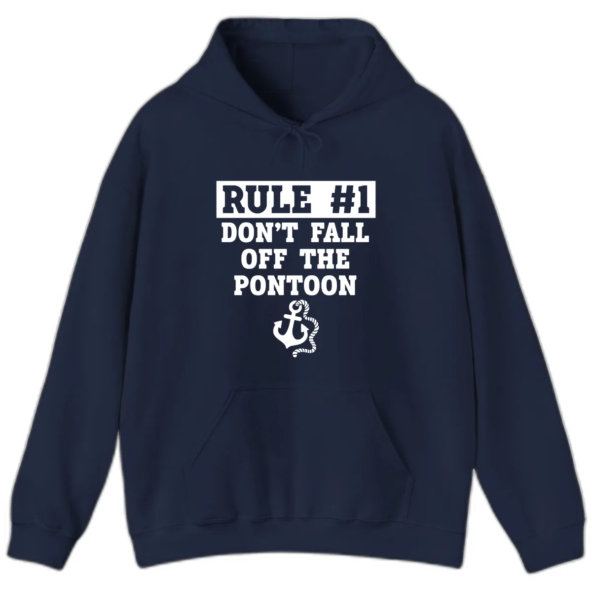 Rule Number One Don't Fall Off Hoodie in Navy
