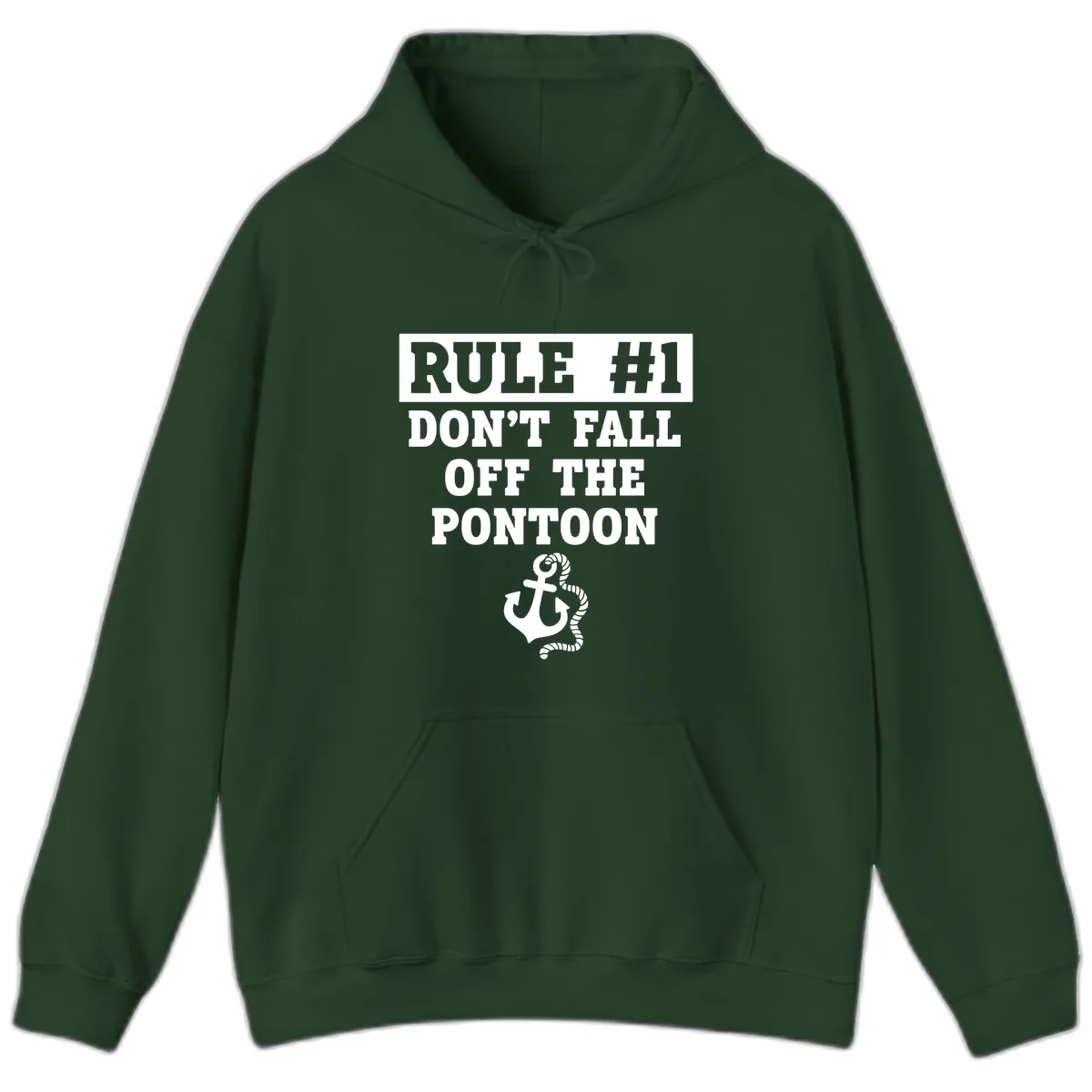 Rule Number One Don't Fall Off Hoodie in Forest Green