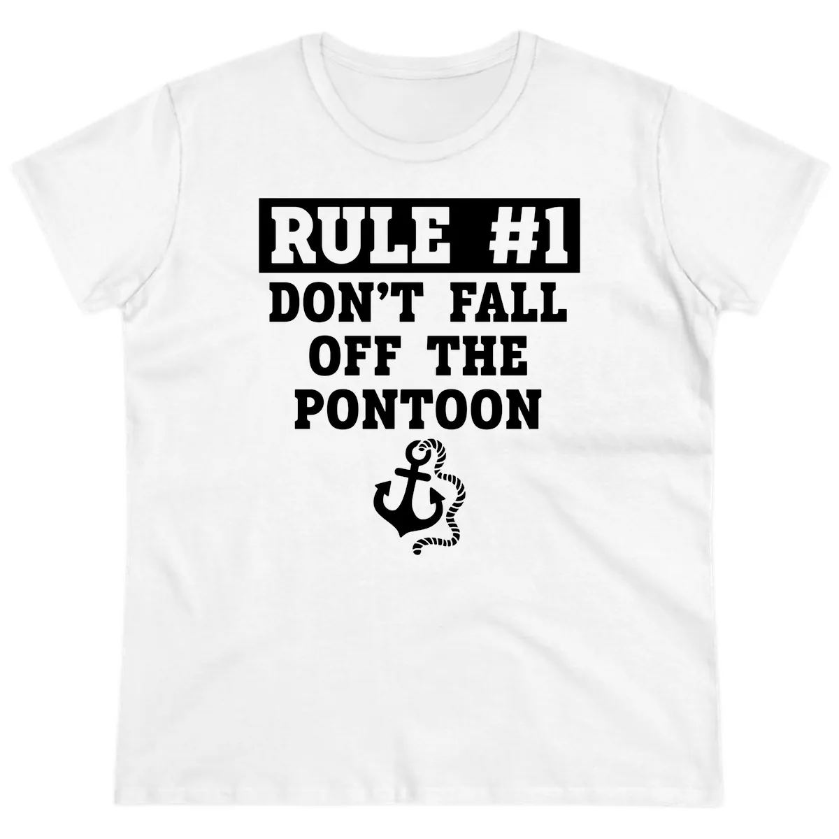 Rule Number One Don't Fall Off Ladies Tee in White