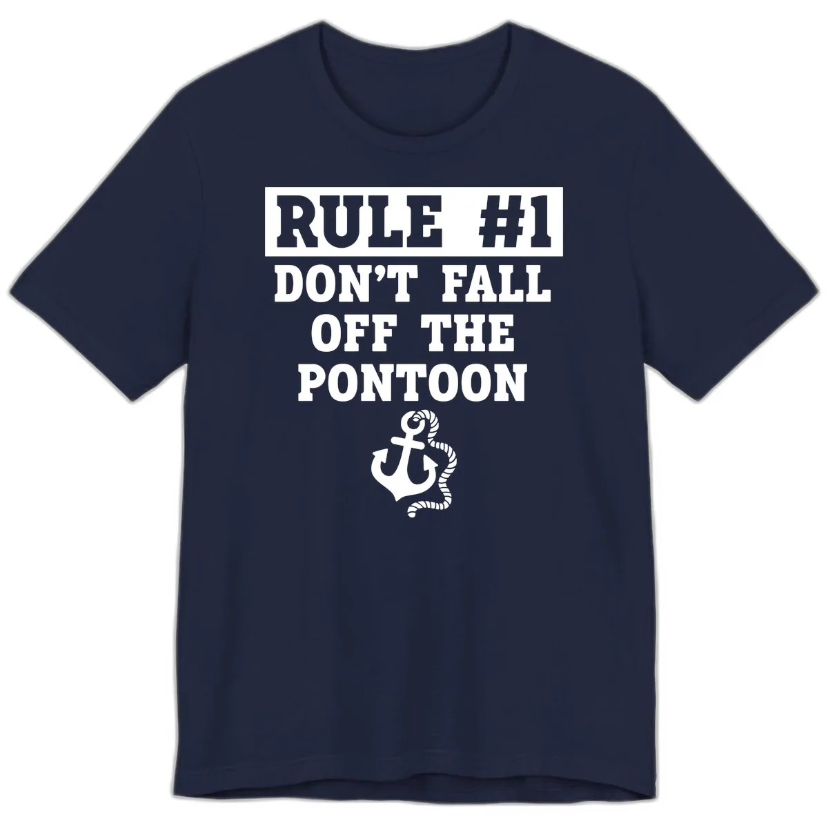 Rule Number One Don't Fall Off Premium T-Shirt in Navy