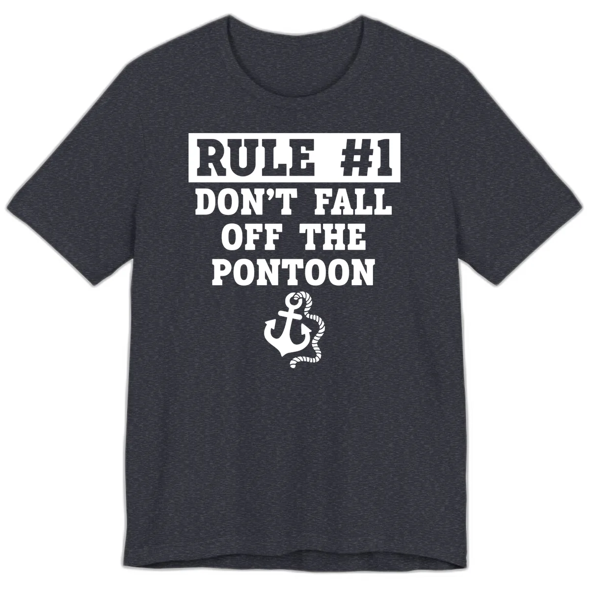 Rule Number One Don't Fall Off Premium T-Shirt in Heather Navy