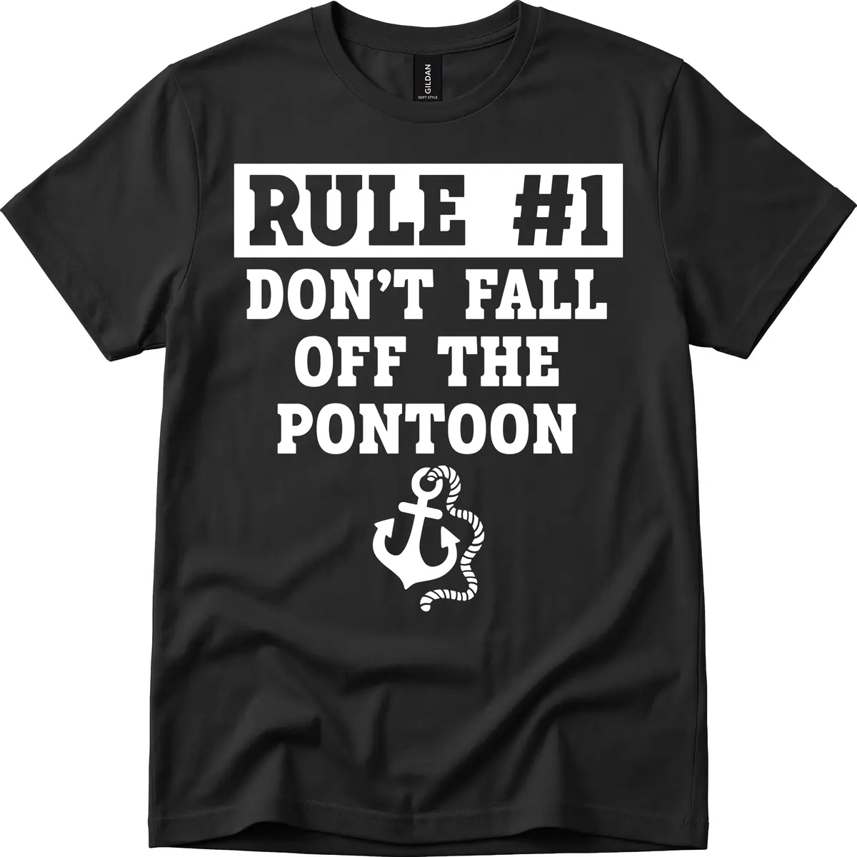 Rule Number One Don't Fall Off T-Shirt in Black