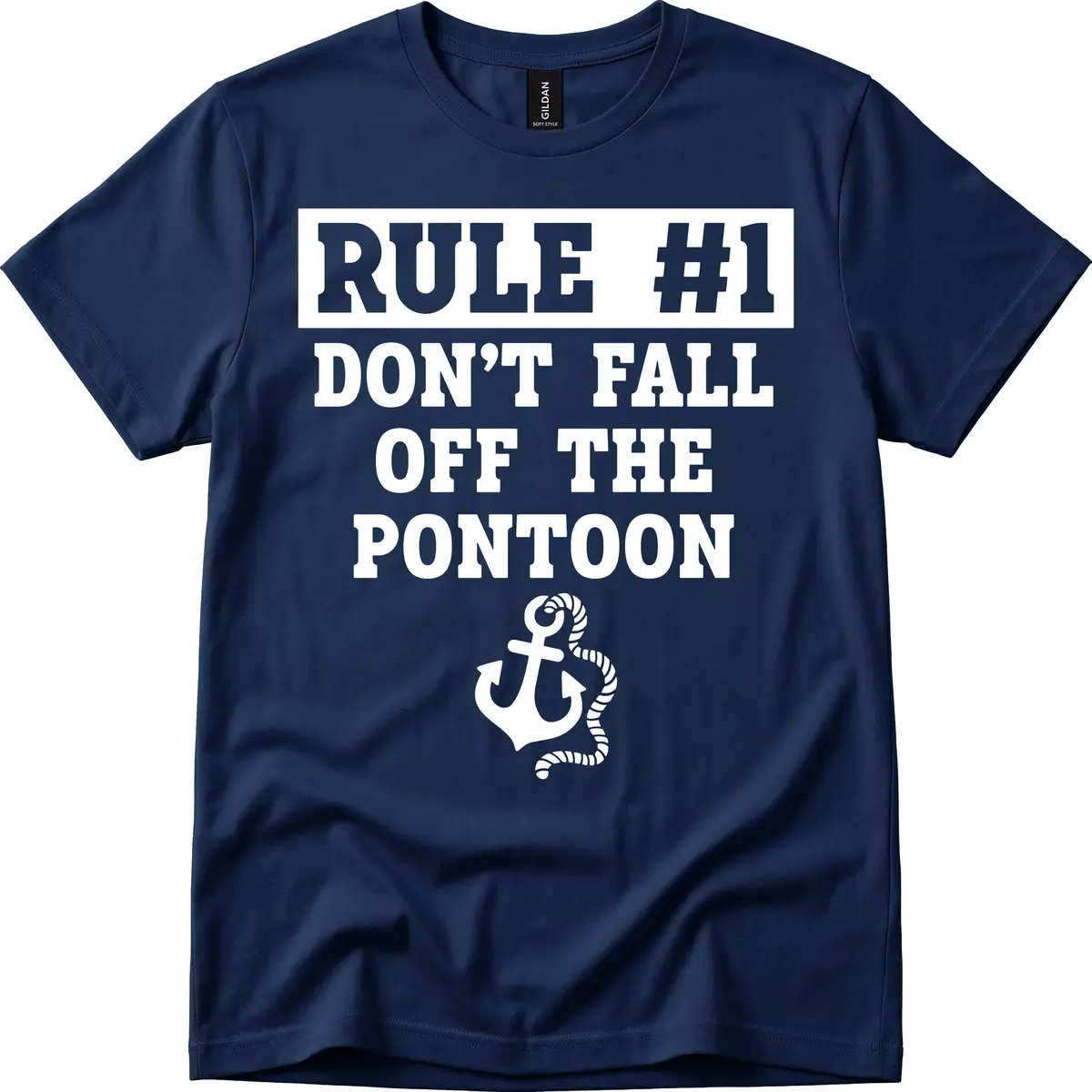 Rule Number One Don't Fall Off T-Shirt in Navy