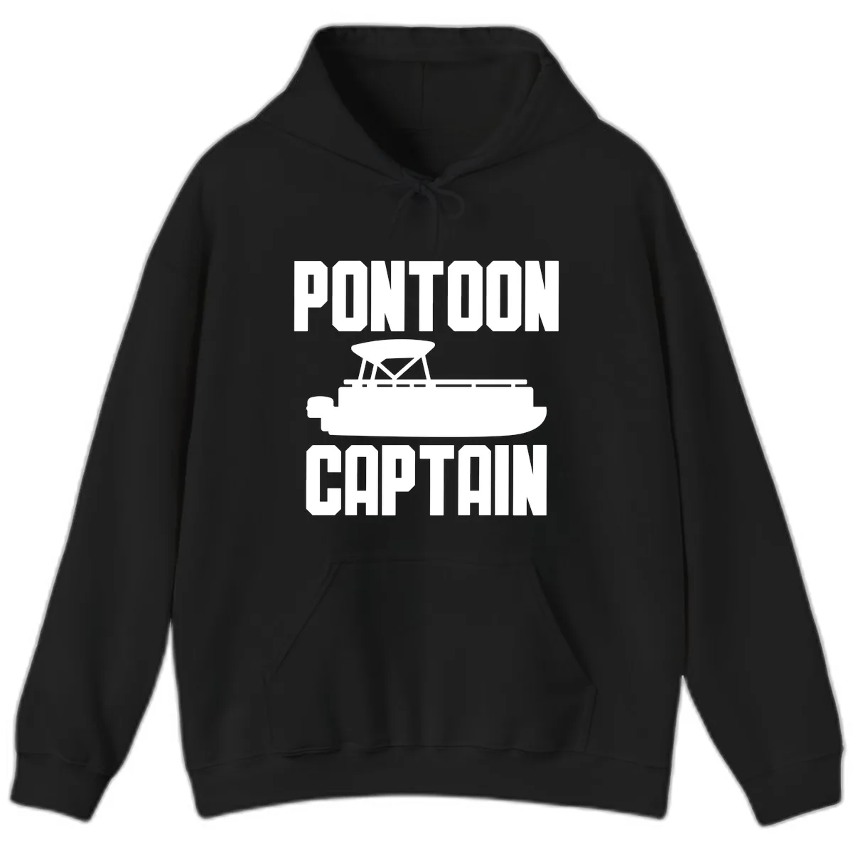 Pontoon Captain Lifestyle Design Hoodie in Black