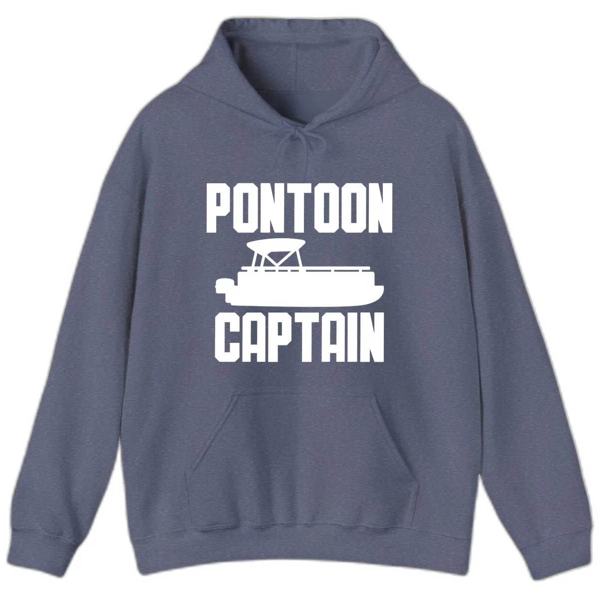 Pontoon Captain Lifestyle Design Hoodie in Heather Navy