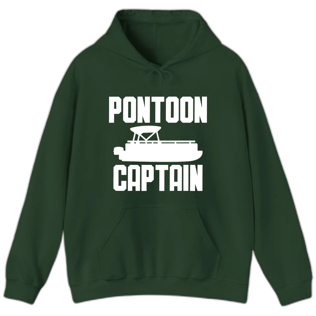 Pontoon Captain Lifestyle Design Hoodie in Forest Green