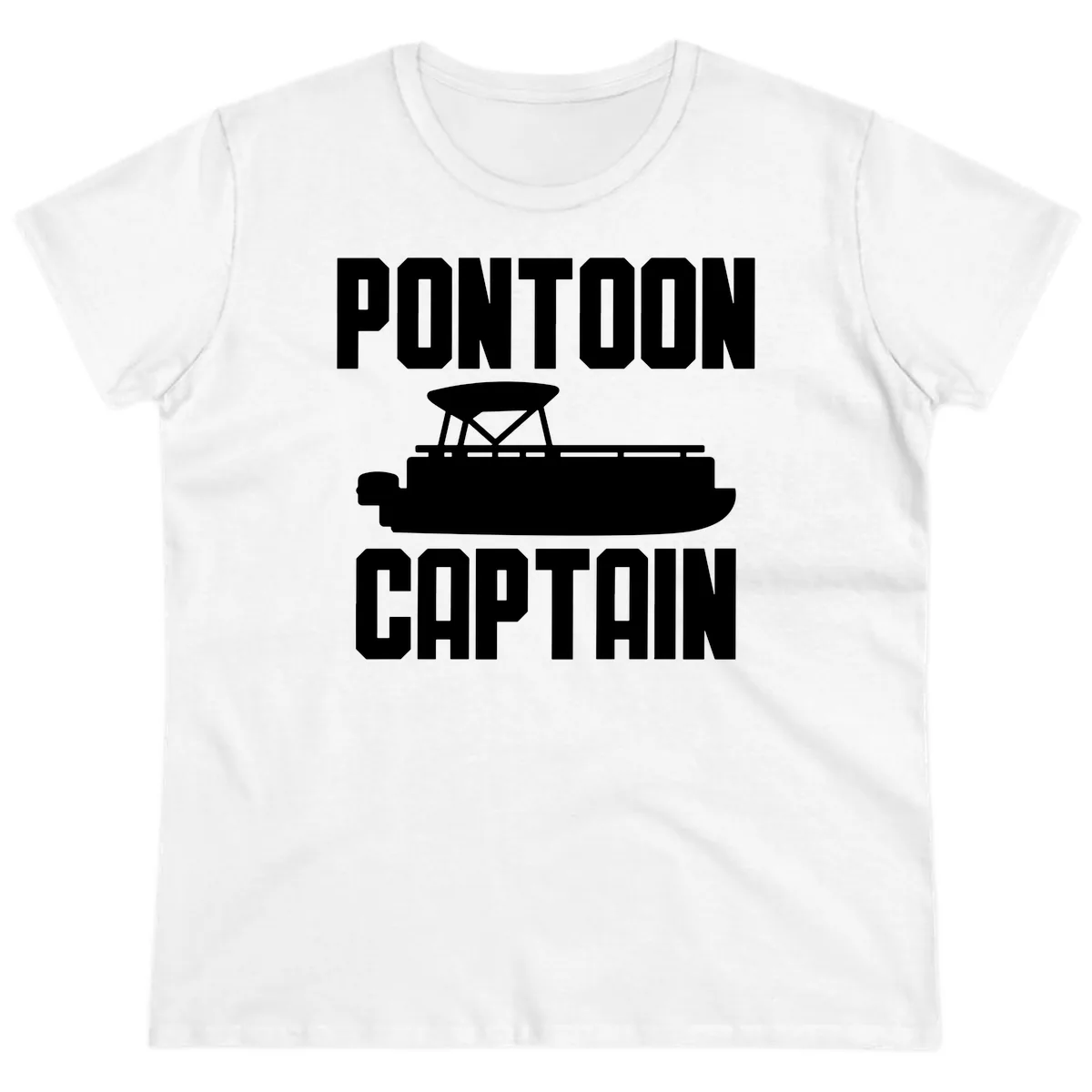 Pontoon Captain Lifestyle Design Ladies Tee in White