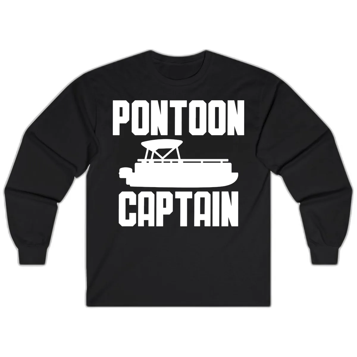 Pontoon Captain Lifestyle Design Long Sleeve in Black