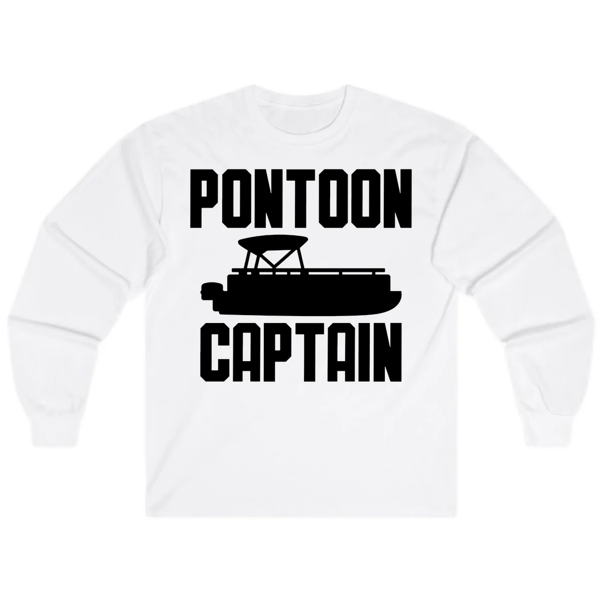 Pontoon Captain Lifestyle Design Long Sleeve in White