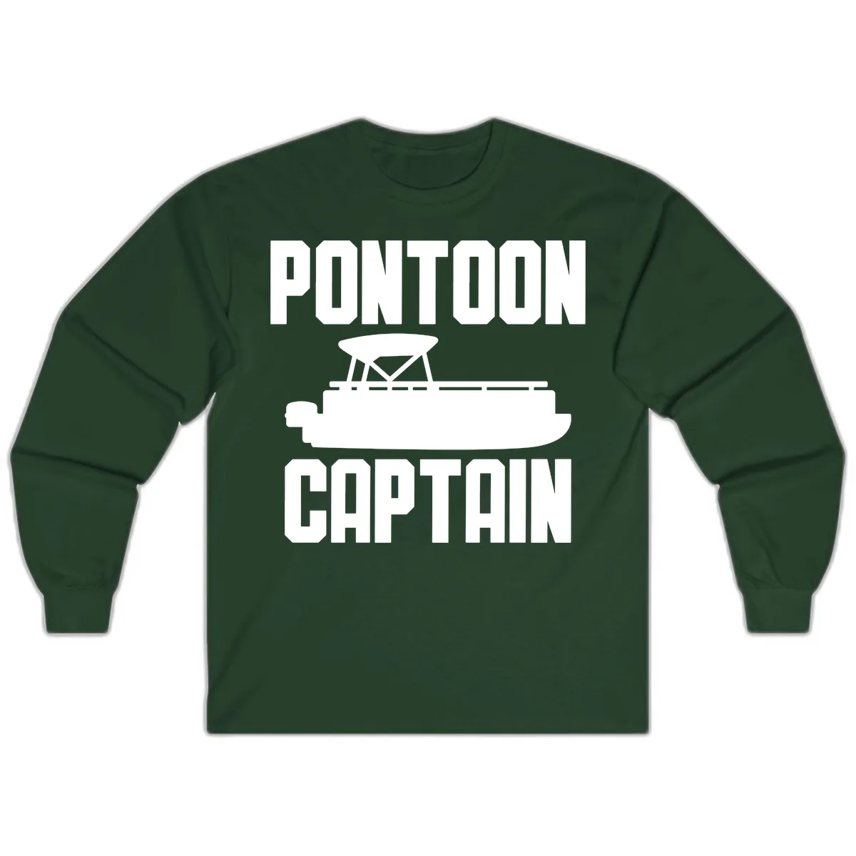 Pontoon Captain Lifestyle Design Long Sleeve in Forest Green